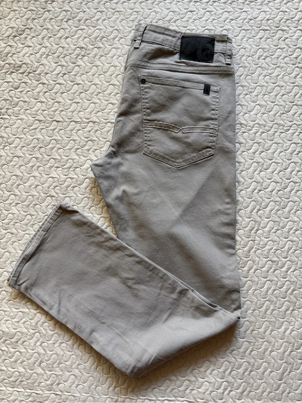 Buffalo David Bitton SAM-X Men’s Straight Fit Stretch Stone Gray Pants 34x34